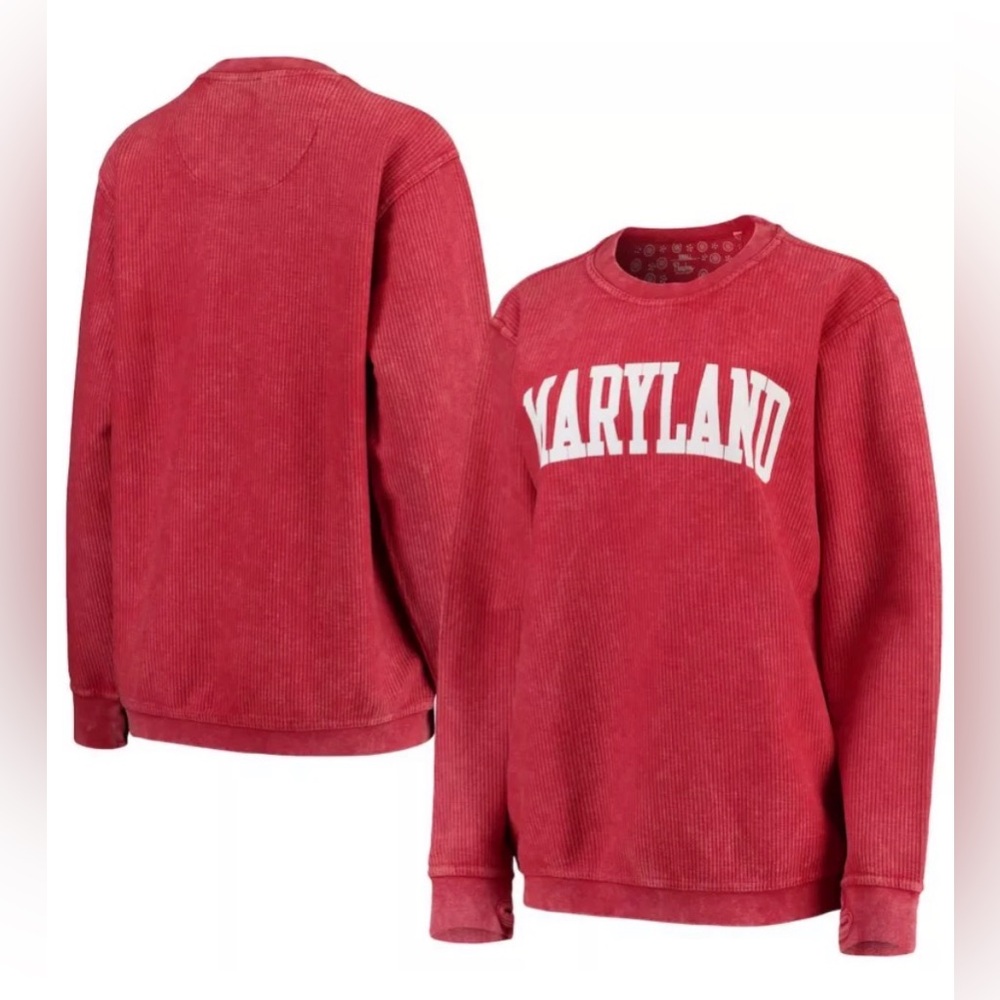 Maryland Comfy Cord Vintage Wash Basic Arch Pullover Sweatshirt